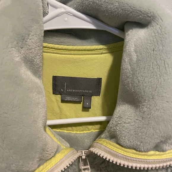 Anthropologie Retro Apres 1/2 Zip Fleece Powder Blue Gray - Picture 3 of 4